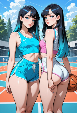 masterpiece, best quality, amazing quality, high-resolution, detailed skin, cheeky, posing, vibrant colors, warm tones, 2girls, lipstick, uncensored, makeup, nose, lips, detailed face, small breasts, thick thighs, long hair, straight hair, wearing nike pro, shorts, crop top, outdoors, basketball_court, sunny, daytime, summer, masterpiece, best quality, amazing quality, very aesthetic, absurdres, newest, zPDXLxxx zPDXL3
Negative prompt: 3d, lowres, worst quality, bad quality, sepia, asian, red hair, pubic hair, excessive cum, bad anatomy, jpeg artifacts, signature, watermark, old, oldest, censored, bar censor, large breasts, zPDXLxxx-neg
Steps: 30, Sampler: Euler a, Schedule type: Automatic, CFG scale: 5.5, Seed: 3131520276, Size: 832x1216, Model hash: 29dd7b2a74, Model: animij_v10, Denoising strength: 0.35, Style Selector Enabled: True, Style Selector Randomize: False, Style Selector Style: base, Hires Module 1: Use same choices, Hires sampler: DPM++ 2M, Hires CFG Scale: 1, Hires schedule type: Karras, Hires upscale: 2, Hires steps: 10, Hires upscaler: 4x-UltraSharp, TI: "zPDXLxxx, zPDXL, zPDXLxxx, zPDXL", Version: f2.0.1v1.10.1-previous-669-gdfdcbab6