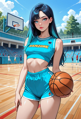 masterpiece, best quality, amazing quality, high-resolution, detailed skin, cheeky, posing, vibrant colors, warm tones, 1girl, lipstick, uncensored, makeup, nose, lips, detailed face, medium breasts, long hair, straight hair, shorts, crop top, outdoors, basketball_court, basketball, sunny, daytime, summer, masterpiece, best quality, amazing quality, very aesthetic, absurdres, newest, zPDXLxxx zPDXL3
Negative prompt: 3d, lowres, worst quality, bad quality, sepia, asian, red hair, pubic hair, excessive cum, bad anatomy, jpeg artifacts, signature, watermark, old, oldest, censored, bar censor, large breasts, zPDXLxxx-neg
Steps: 30, Sampler: Euler a, Schedule type: Automatic, CFG scale: 5.5, Seed: 3131520280, Size: 832x1216, Model hash: 29dd7b2a74, Model: animij_v10, Denoising strength: 0.35, Style Selector Enabled: True, Style Selector Randomize: False, Style Selector Style: base, Hires Module 1: Use same choices, Hires sampler: DPM++ 2M, Hires CFG Scale: 7, Hires schedule type: Karras, Hires upscale: 2, Hires steps: 10, Hires upscaler: R-ESRGAN 4x+, TI: "zPDXLxxx, zPDXL, zPDXLxxx, zPDXL", Version: f2.0.1v1.10.1-previous-669-gdfdcbab6