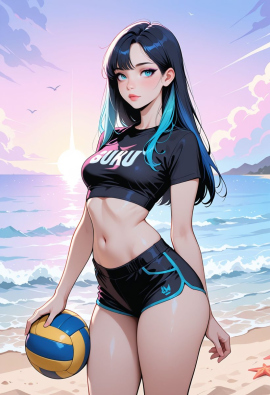 masterpiece, best quality, amazing quality, high-resolution, detailed skin, cheeky, posing, vibrant colors, warm tones, 1girl, lipstick, uncensored, makeup, nose, lips, detailed face, medium breasts, thick thighs, long hair, straight hair, shorts, crop top, beach, volley_court, volleyball, sunny, daytime, summer, masterpiece, best quality, amazing quality, very aesthetic, absurdres, newest, zPDXLxxx zPDXL3
Negative prompt: 3d, lowres, worst quality, bad quality, sepia, asian, red hair, pubic hair, excessive cum, bad anatomy, jpeg artifacts, signature, watermark, old, oldest, censored, bar censor, large breasts, zPDXLxxx-neg
Steps: 30, Sampler: Euler a, Schedule type: Automatic, CFG scale: 5.5, Seed: 3131520273, Size: 832x1216, Model hash: 29dd7b2a74, Model: animij_v10, Denoising strength: 0.35, Style Selector Enabled: True, Style Selector Randomize: False, Style Selector Style: base, Hires Module 1: Use same choices, Hires sampler: DPM++ 2M, Hires CFG Scale: 7, Hires schedule type: Karras, Hires upscale: 2, Hires steps: 10, Hires upscaler: R-ESRGAN 4x+, TI: "zPDXLxxx, zPDXL, zPDXLxxx, zPDXL", Version: f2.0.1v1.10.1-previous-669-gdfdcbab6