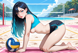 masterpiece, best quality, amazing quality, high-resolution, detailed skin, cheeky, posing, vibrant colors, warm tones, 1girl, lipstick, uncensored, makeup, nose, lips, detailed face, medium breasts, thick thighs, bare feet, long hair, straight hair, shorts, crop top, beach, volleyball_court, volleyball, sunny, daytime, summer, masterpiece, best quality, amazing quality, very aesthetic, absurdres, newest, zPDXLxxx zPDXL3
Negative prompt: 3d, lowres, worst quality, bad quality, sepia, asian, red hair, pubic hair, excessive cum, bad anatomy, jpeg artifacts, signature, watermark, old, oldest, censored, bar censor, large breasts, zPDXLxxx-neg
Steps: 30, Sampler: Euler a, Schedule type: Automatic, CFG scale: 5.5, Seed: 3131520275, Size: 1216x832, Model hash: 29dd7b2a74, Model: animij_v10, Denoising strength: 0.35, Style Selector Enabled: True, Style Selector Randomize: False, Style Selector Style: base, Hires Module 1: Use same choices, Hires sampler: DPM++ 2M, Hires CFG Scale: 7, Hires schedule type: Karras, Hires upscale: 2, Hires steps: 10, Hires upscaler: R-ESRGAN 4x+, TI: "zPDXLxxx, zPDXL, zPDXLxxx, zPDXL", Version: f2.0.1v1.10.1-previous-669-gdfdcbab6