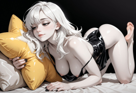 best quality, amazing quality, masterpiece, high_quality, highres, 1girl, solo, Faux patent, satin slip top, black eyes, white hair, black clothes, pale skin, cloudy, black background, polish nails, daring, bare feet, hanging breasts, half closed eyes, flirty, areola slip, star pillow, light smile, look away,
Negative prompt: worst_quality, bad_quality, poorly_detailed, old,
Steps: 28, Sampler: Euler a, Schedule type: Automatic, CFG scale: 6, Seed: 187265391, Size: 1216x832, Model hash: 29dd7b2a74, Model: animij_v10, Denoising strength: 0.35, Style Selector Enabled: True, Style Selector Randomize: False, Style Selector Style: base, Hires Module 1: Use same choices, Hires sampler: DPM++ 2M, Hires CFG Scale: 1, Hires schedule type: Karras, Hires upscale: 2, Hires steps: 10, Hires upscaler: 4x-UltraSharp, Version: f2.0.1v1.10.1-previous-669-gdfdcbab6