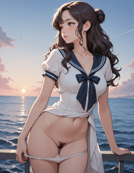 masterpiece, high_quality, highres, 1girl, woman, looking_at_afar, blush, panty_pull, sailor_dress, hairbun, wavy_hair, ocean_background,
Negative prompt: worst_quality, bad_quality, poorly_detailed, young,
Steps: 30, Sampler: Euler a, Schedule type: Automatic, CFG scale: 4, Seed: 944324739, Size: 896x1152, Model hash: 29dd7b2a74, Model: animij_v10, Denoising strength: 0.35, Clip skip: 2, Style Selector Enabled: True, Style Selector Randomize: False, Style Selector Style: base, Hires Module 1: Use same choices, Hires sampler: DPM++ 2M, Hires CFG Scale: 1, Hires schedule type: Karras, Hires upscale: 2, Hires steps: 10, Hires upscaler: 4x-UltraSharp, Version: f2.0.1v1.10.1-previous-669-gdfdcbab6